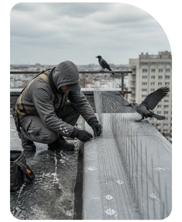 Защита от ворон под ключ в Рославле по цене от 5138 р. | Сенат-Рлв